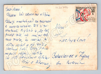 Pohlednice žluté květiny ve váze 1943 (M24794)
