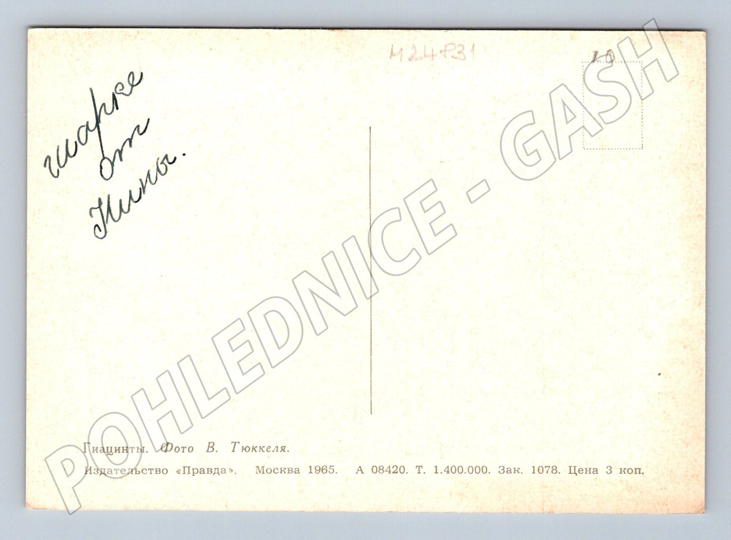 Pohlednice Rusko Hyacinty 1965 (M24831)