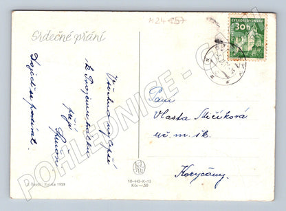 Pohlednice květiny zátiší 1957 (M24857)