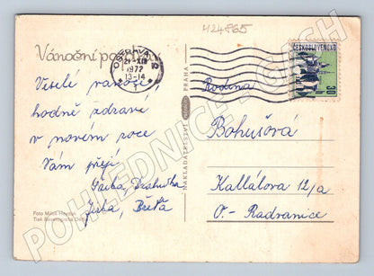 Pohlednice Vánoční stromeček svíčky 1977 (M24865)