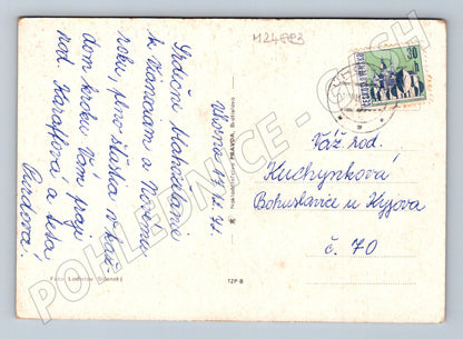 Pohlednice Vánoční svíčka ozdoby 1972 (M24883)
