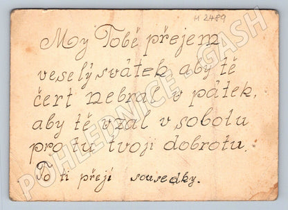 Folk Christmas card with ethnographic flowers (M2489)