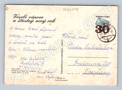 Pohlednice vánoční ozdoby perníčky jehličí 196x (M24891)