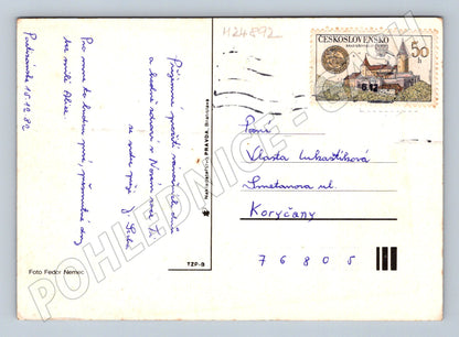 Pohlednice Vánoční motiv stromeček perníčky 1982 (M24892)