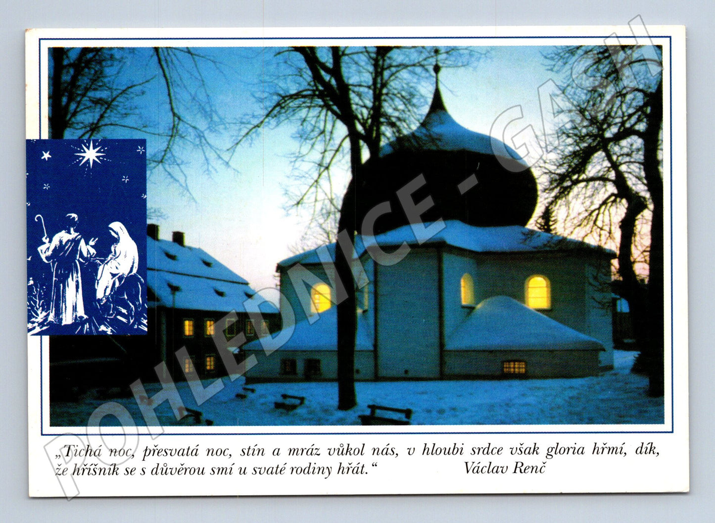 Pohlednice vánoční kostel betlém (M24894)