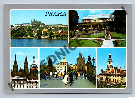Pohlednice Praha – Hradčany, Karlův most, Belveder, Loreta (M249)
