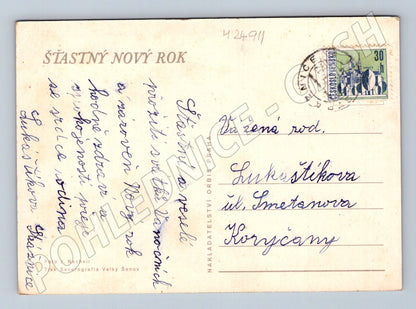 Pohlednice Novoroční zátiší se svíčkou, horoskop (M24911)