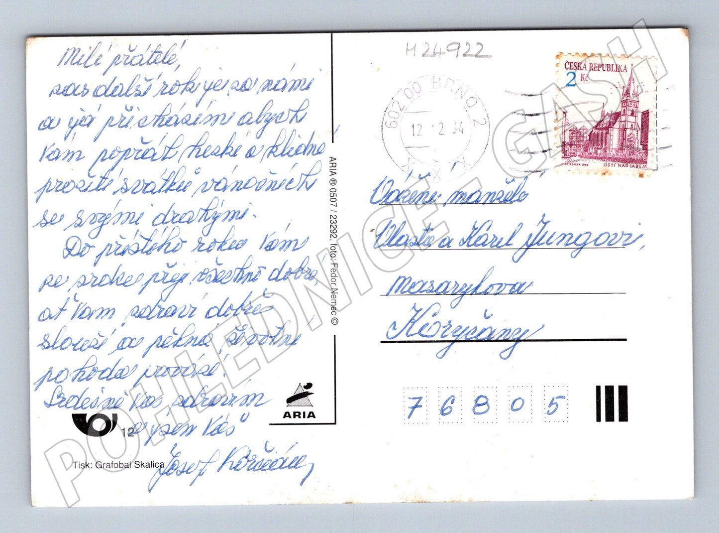 Pohlednice Vánoční svíčka dekorace (M24922)