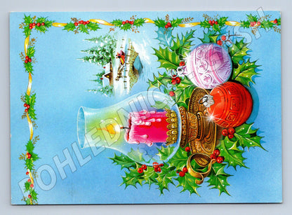 Pohlednice vánoční motiv svíčka ozdoby 1991 (M24924)