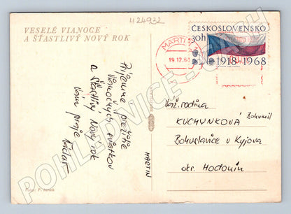 Pohlednice Československo Vánoce prskavka svíčka 1968 (M24932)