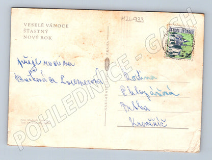 Pohlednice Vánoce plyšový medvídek hračky (M24933)