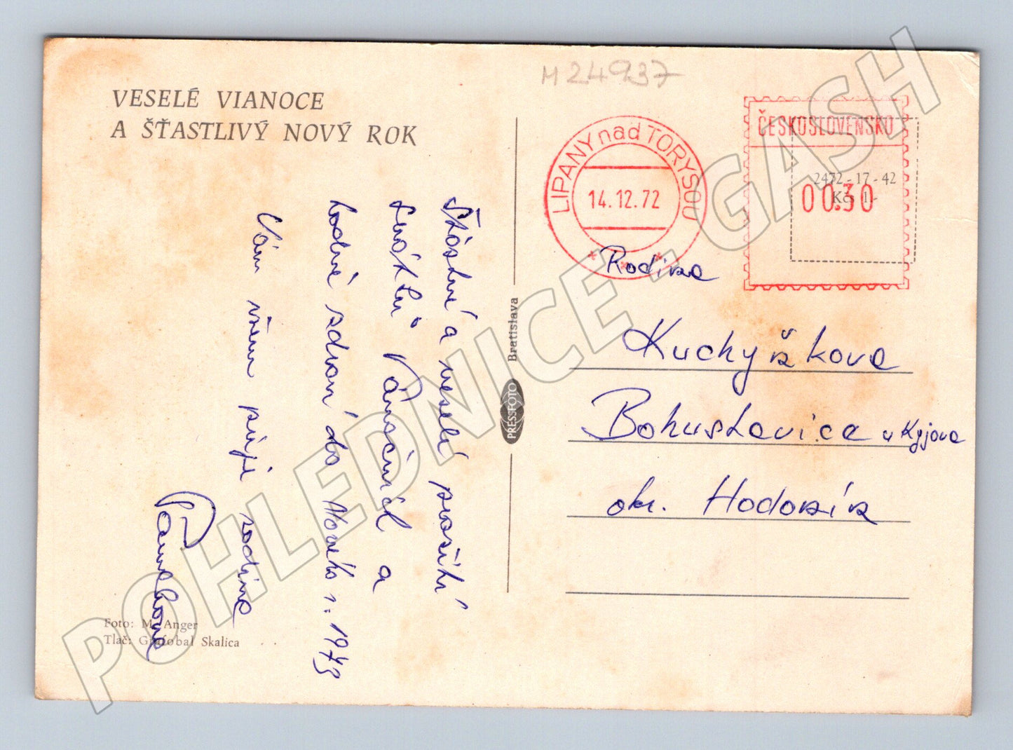 Pohlednice Vánoční zátiší svíčka ozdoba 1972 (M24937)