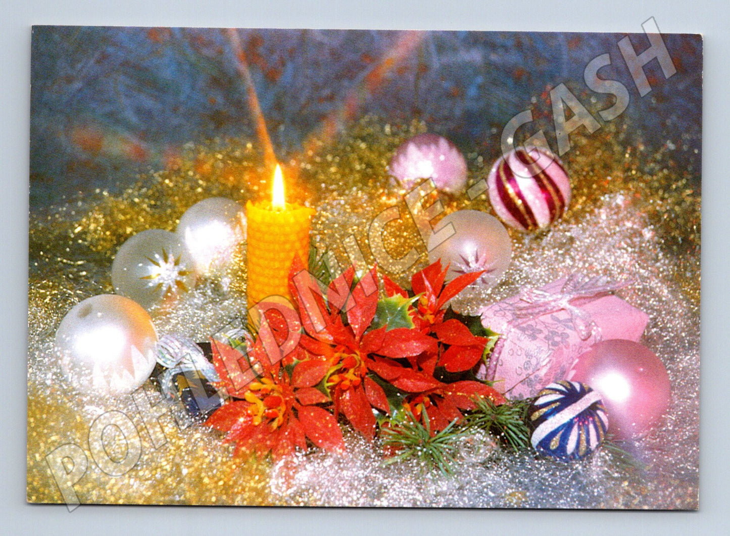Pohlednice Vánoční motiv svíčka ozdoby 2004 (M24952)
