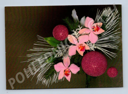 Pohlednice Vánoční přání orchideje (M24956)