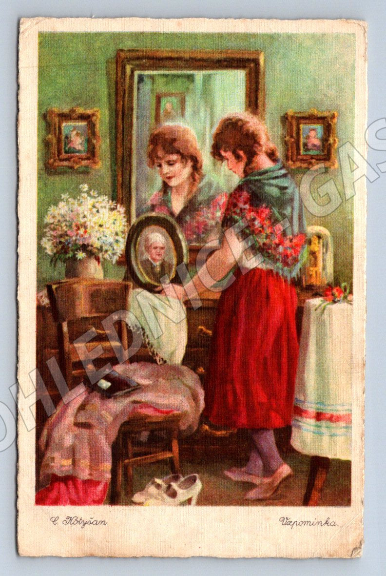 Women in folk costumes with portrait ethnography (M2496)