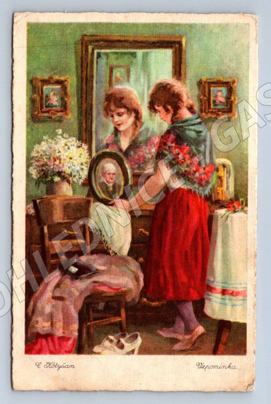 Women in folk costumes with portrait ethnography (M2496)