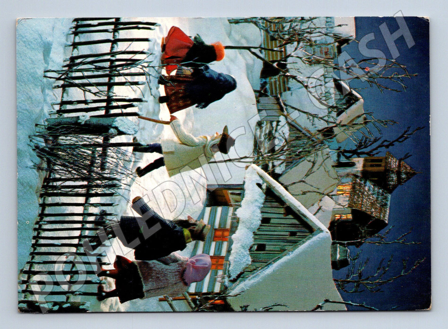 Pohlednice Vánoce zimní motiv 1991 (M24960)