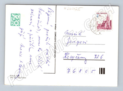 Pohlednice vánoční jablka ořechy svíčka 1995 (M24965)