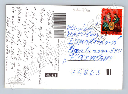 Pohlednice Vánoční zvony a jmelí ČESKÁ REPUBLIKA (M24976)