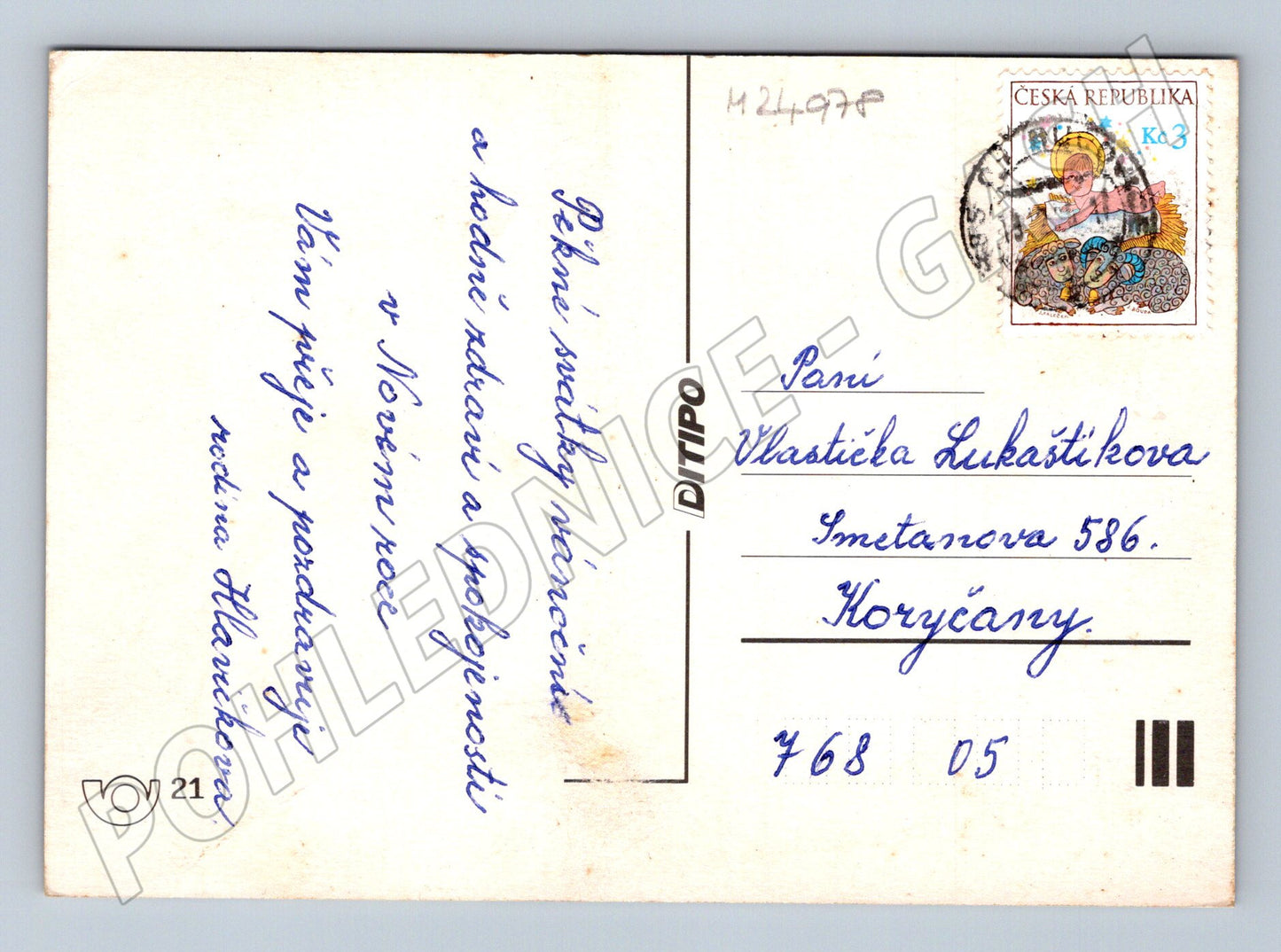 Pohlednice Vánoční motiv svíčky (M24978)