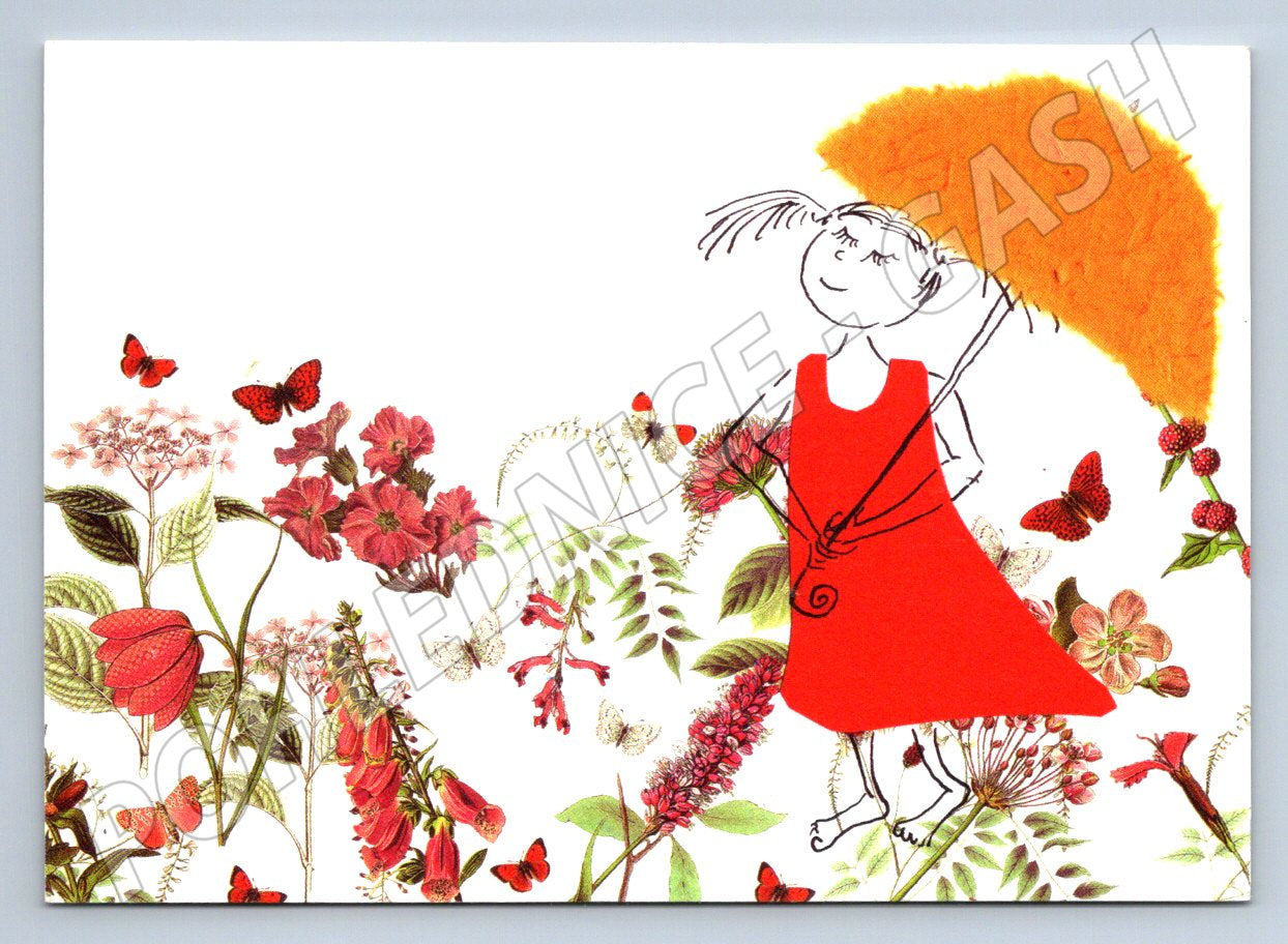 Girl and flowers ethnographic motif (M2498)