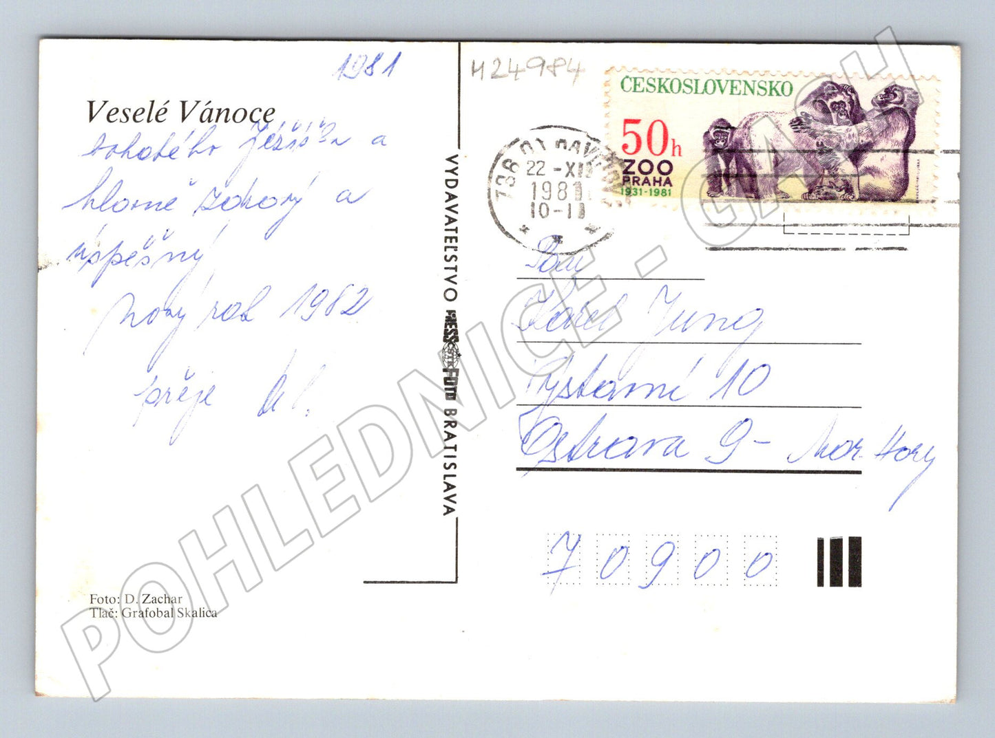 Pohlednice Československo Vánoční motiv 1981 (M24984)