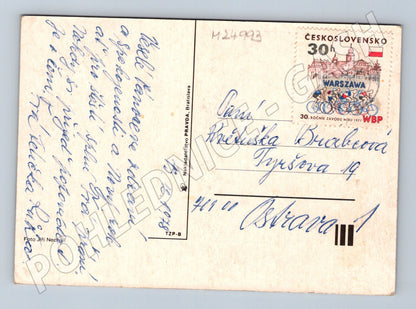 Pohlednice Novoroční jablka, prskavka, jmelí 1978 (M24993)