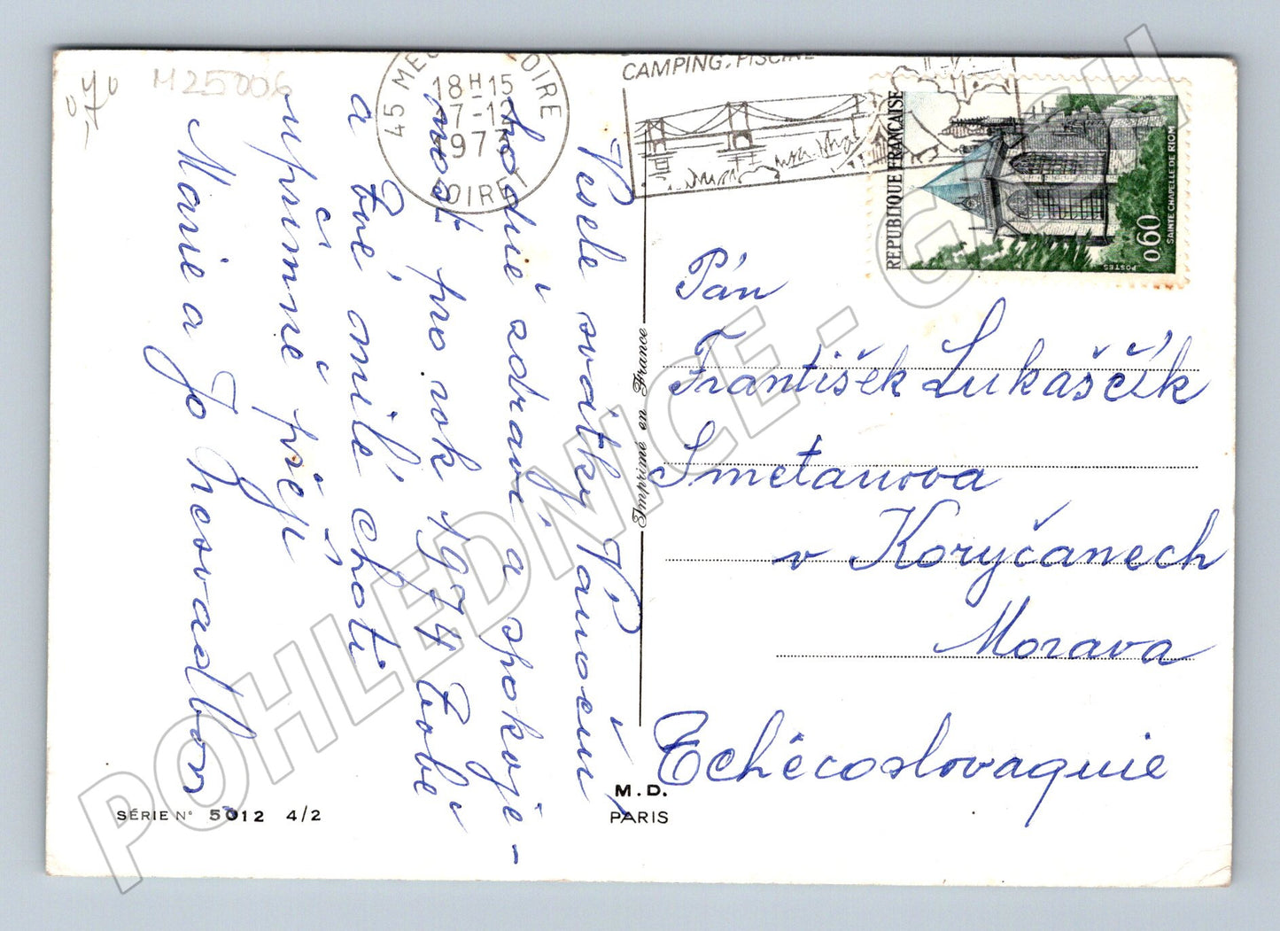 Pohlednice Francie zimní motiv Bonne Année 1974 (M25006)