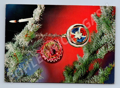 Pohlednice Vánoční ozdoby svíčka 1977 (M25007)