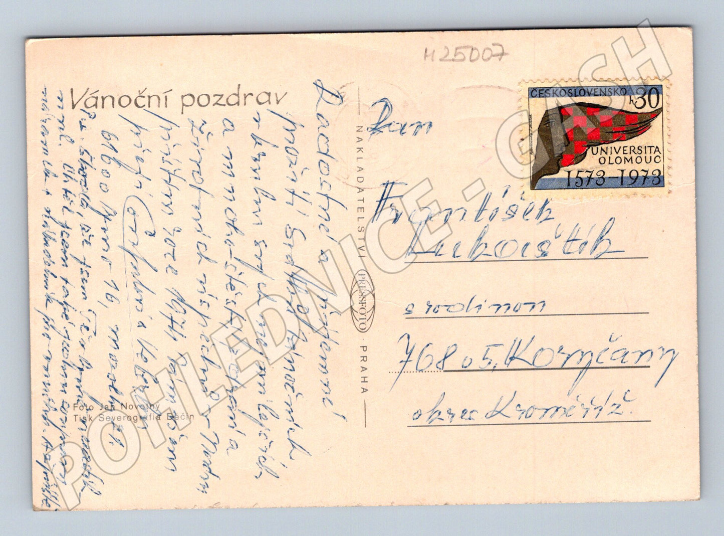 Pohlednice Vánoční ozdoby svíčka 1977 (M25007)