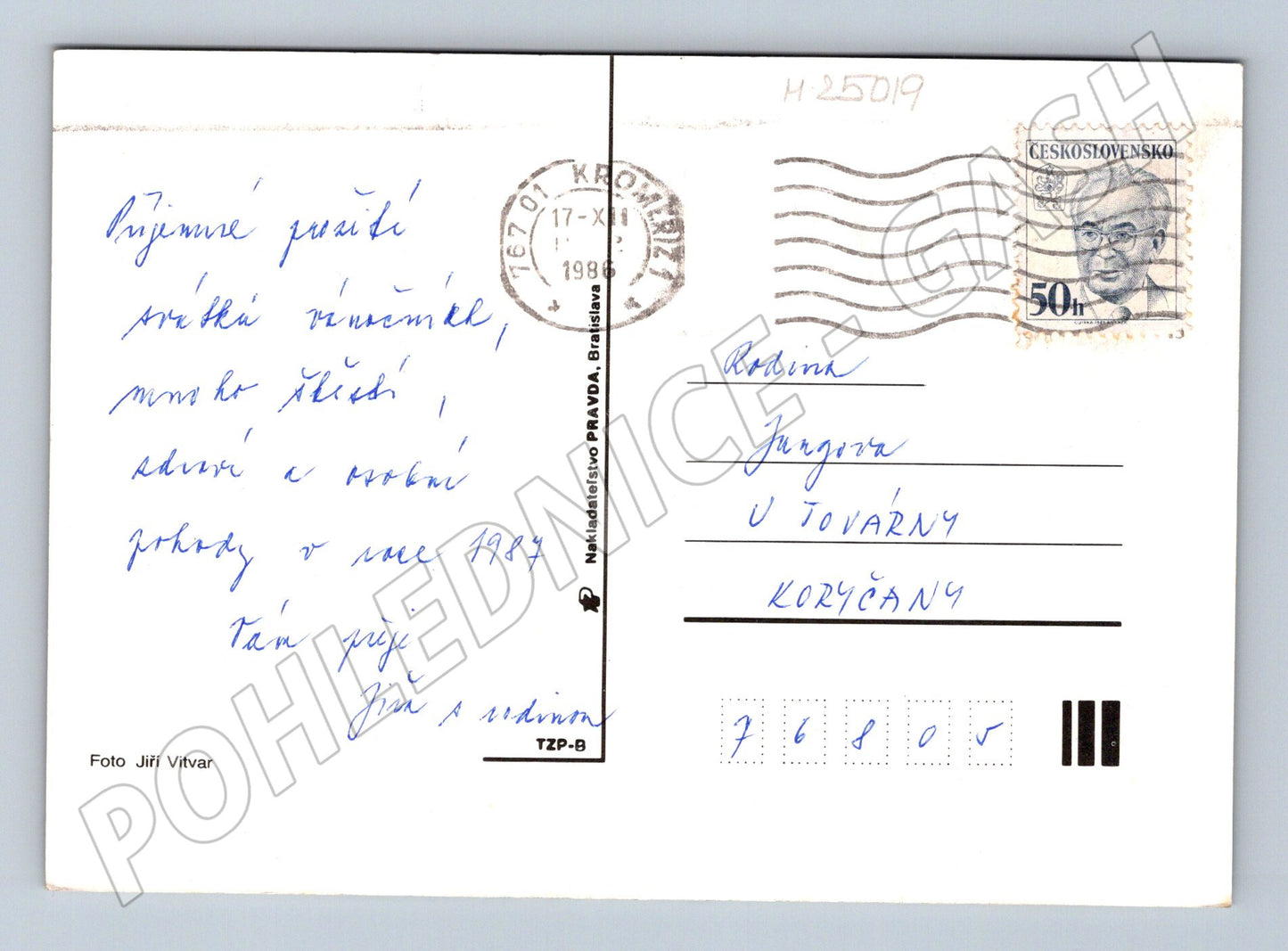 Pohlednice Nový rok svíčka větve 1987 (M25019)