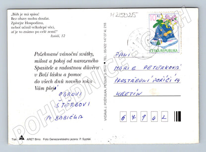 Pohlednice Vánoční motiv západ slunce (M25025)