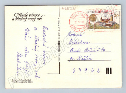 Pohlednice vánoční zátiší 1982 (M25031)