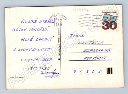 Pohlednice Vánoční aranžmá svíčka 1978 (M25044)