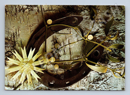 Pohlednice Vánoce jmelí podkova 1978 (M25088)