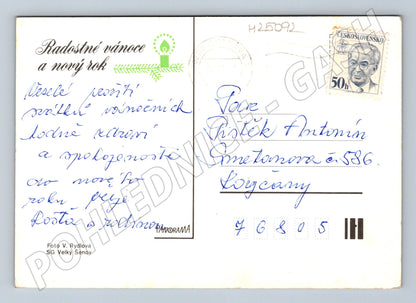 Pohlednice Vánoční zátiší svíčky jablka ořechy (M25092)