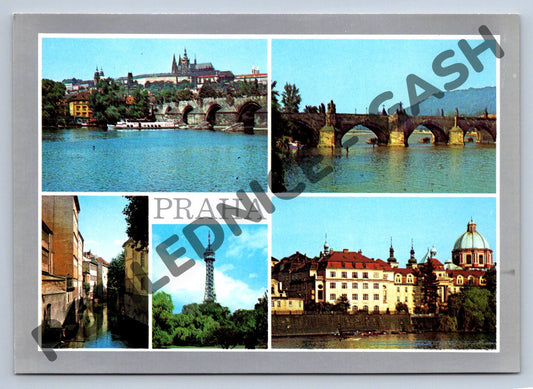 Pohlednice PRAHA – Karlův most, Petřín, Hradčany (M251)