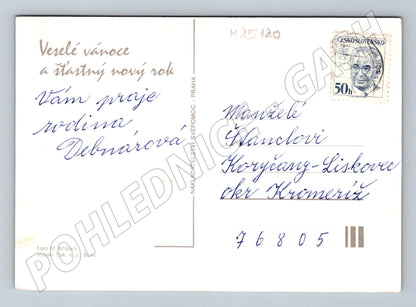 Pohlednice Vánoční svíčky a dekorace (M25120)