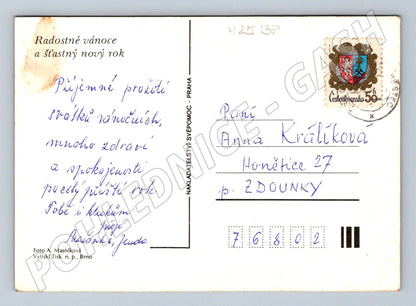 Pohlednice Vánoční zátiší s ovocem 1960 (M25138)