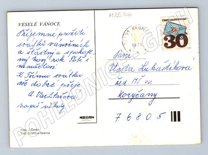 Pohlednice Vánoční svíčky a ozdoby 1978 (M25144)