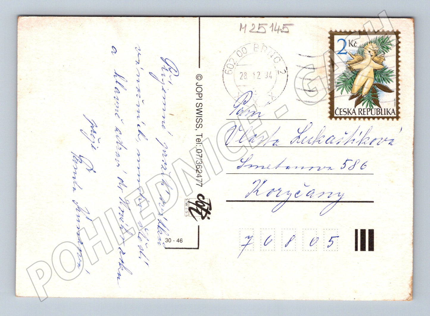Pohlednice Vánoční motiv Ježíšek 1994 (M25145)