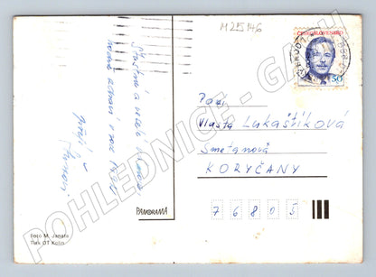 Pohlednice vánoční motiv jablka jehličí 1974 (M25146)