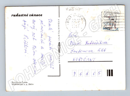 Pohlednice vánoční cukroví a svíčky 1981 (M25147)