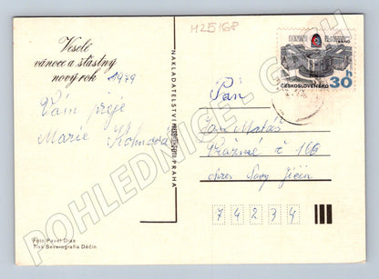 Pohlednice vánoční svíčka 1949 (M25168)