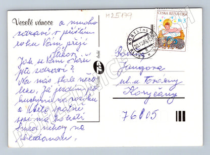 Pohlednice Vánoční strom se svíčkami a ptáčky 1999 (M25179)