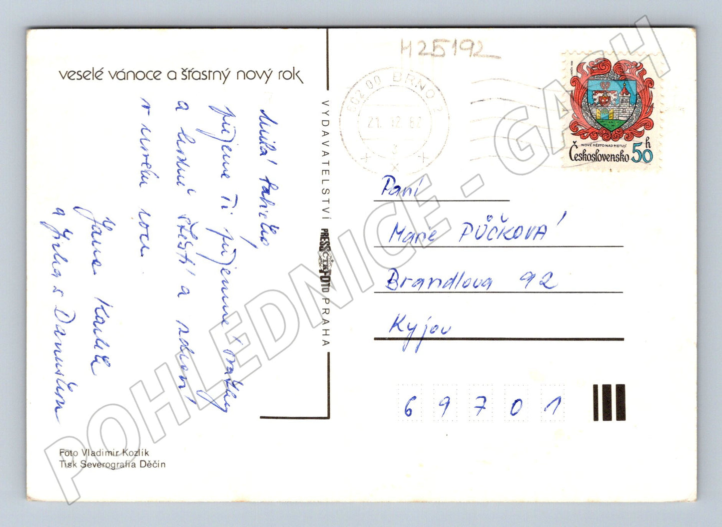 Pohlednice zátiší s ovocem a svíčkou 1967 (M25192)