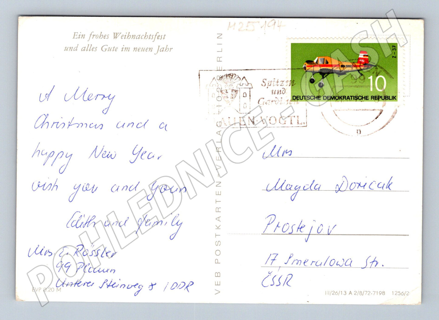 Pohlednice Německo vánoční svíčka 1972 (M25194)