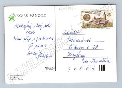 Pohlednice vánoční svíčky 1984 (M25197)