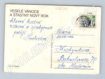 Pohlednice zimní krajina Vánoce (M25221)