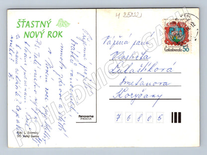 Pohlednice Novoroční zasněžená krajina (M25222)